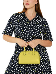 on-model-Kate-Spade-Madison-Saffiano-Leather-Duffle-Crossbody-Bag-Lime-Slice