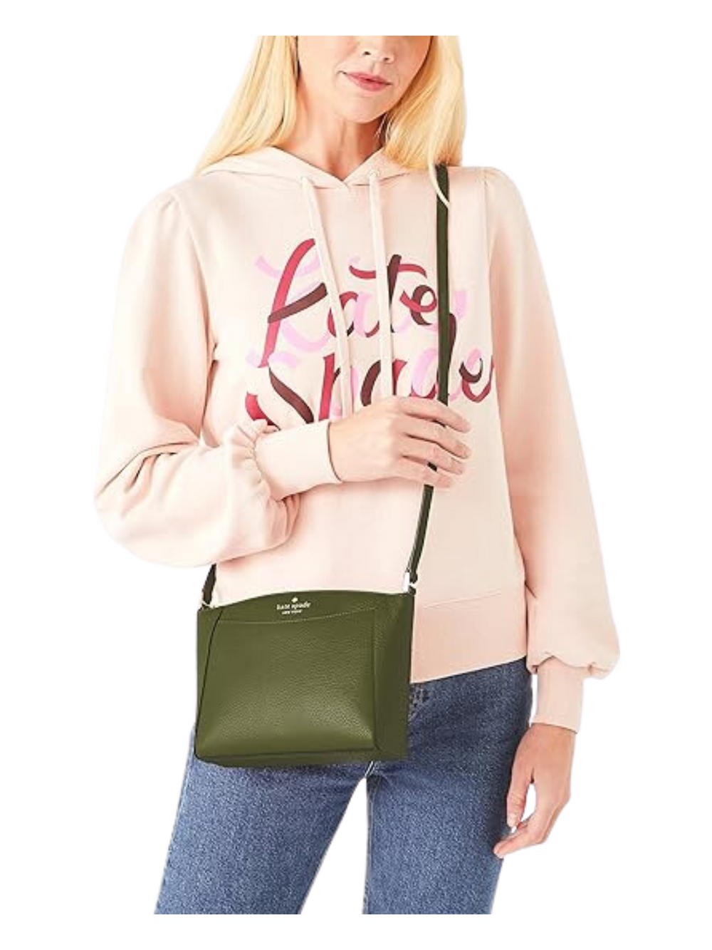 on-model-Kate-Spade-Monica-Crossbody-Bag-Enchated-Green