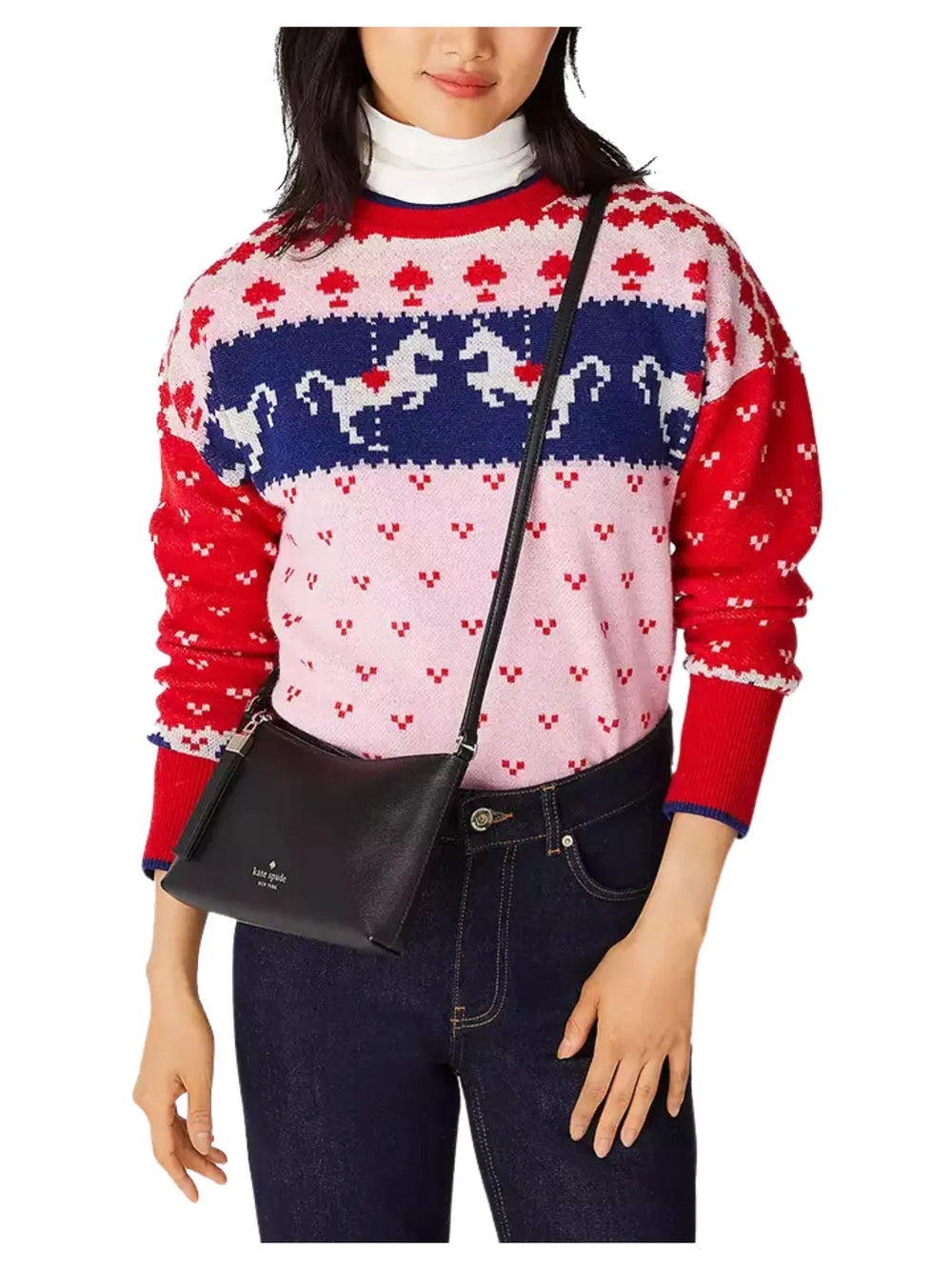 on-model-Kate-Spade-Sadie-Saffiano-Crossbody-Bag-Black