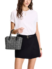 on-model-Kate-Spade-Suite-Spade-Flower-Coated-Canvas-Crossbody-Tote-Black-Multi