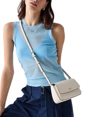 on-model-Kate-Spade-Sutton-Mini-Flap-Crossbody-Bag-Cashew-Milk