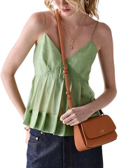 on-model-Kate-Spade-Sutton-Mini-Flap-Crossbody-Bag-Warm-Gingerbread