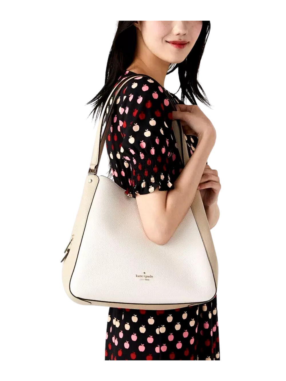 on-model-Kate_Spade_Leila_Medium-Triple-Compartment-Shoulder-Bag-Light-Sand-Multi
