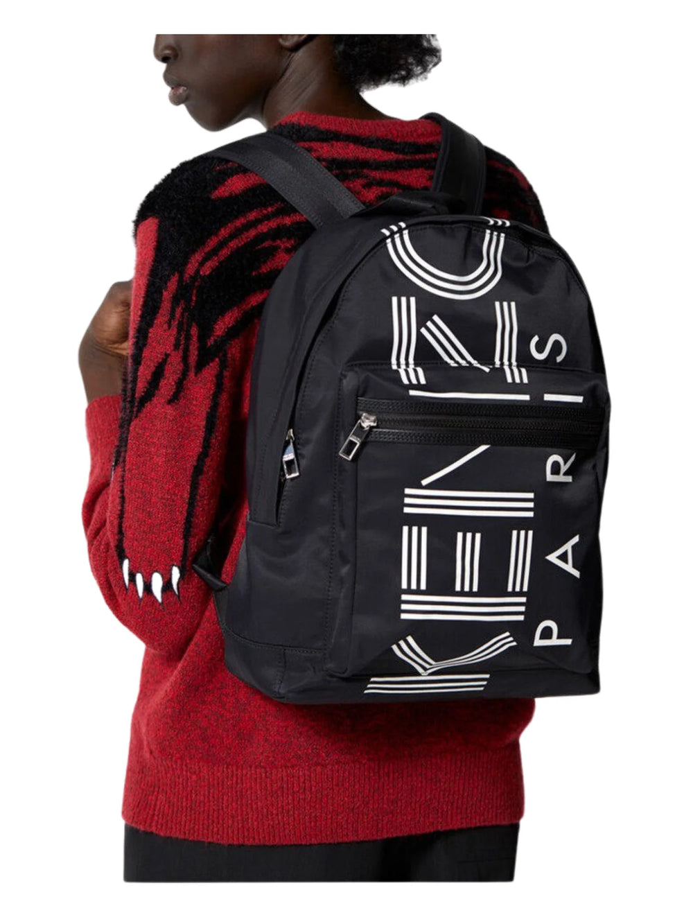 on-model-Kenzo-Sport-Logo-Nylon-Backpack-Black