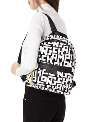on-model-Longchamp-Le-Pliage-LGP-Backpack-White-Black