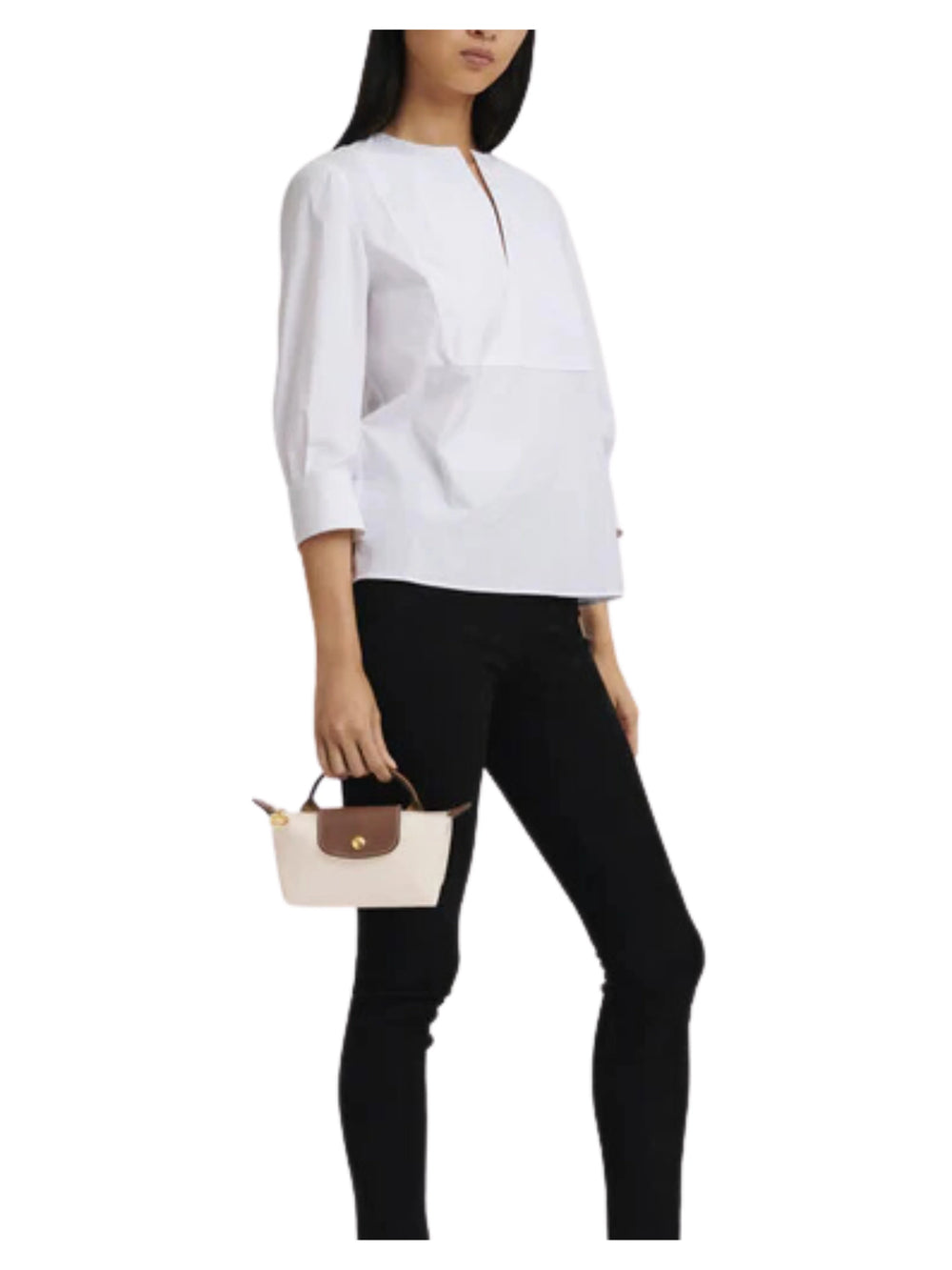 on-model-Longchamp-Le-Pliage-Original-Pouch-With-Handle-Paper