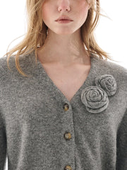 on-model-Mardi-Mercredi-Cashmere-Blended-Cardigan-V-Neck-Rose-Grey