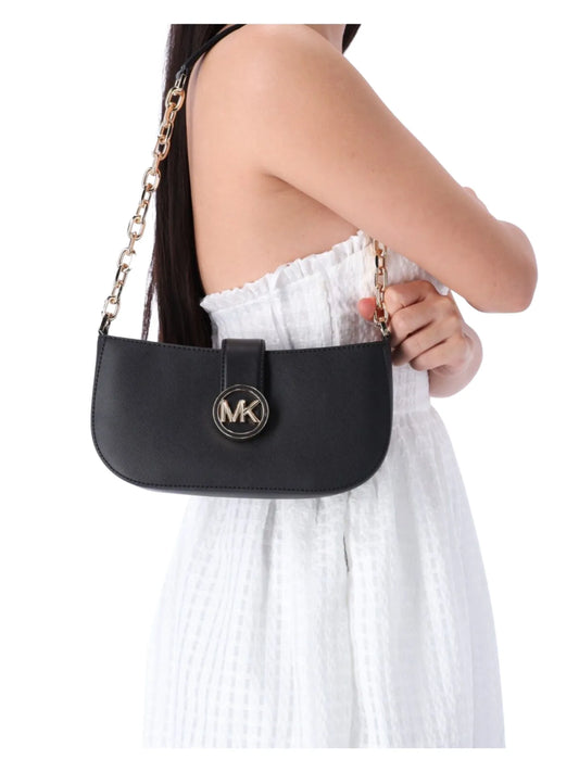 on-model-Michael-Kors-Carmen-Small-Pouchette-Shoulder-Bag-Black