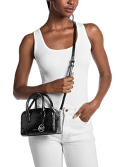 on-model-Michael-Kors-Thompson-Extra-Small-Distressed-Convertible-Satchel-Bag-Black