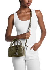 on-model-Michael-Kors-Thompson-Extra-Small-Distressed-Convertible-Satchel-Bag-Olive