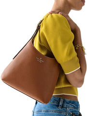 on-model-Spade-454-Pebbled-Leather-Small-Shoulder-Bag-Warm-Gingerbread
