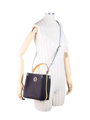 on-model-Tory-Burch-Blake-Canvas-Color-Block-Bucket-Bag-Dark-Mahogany