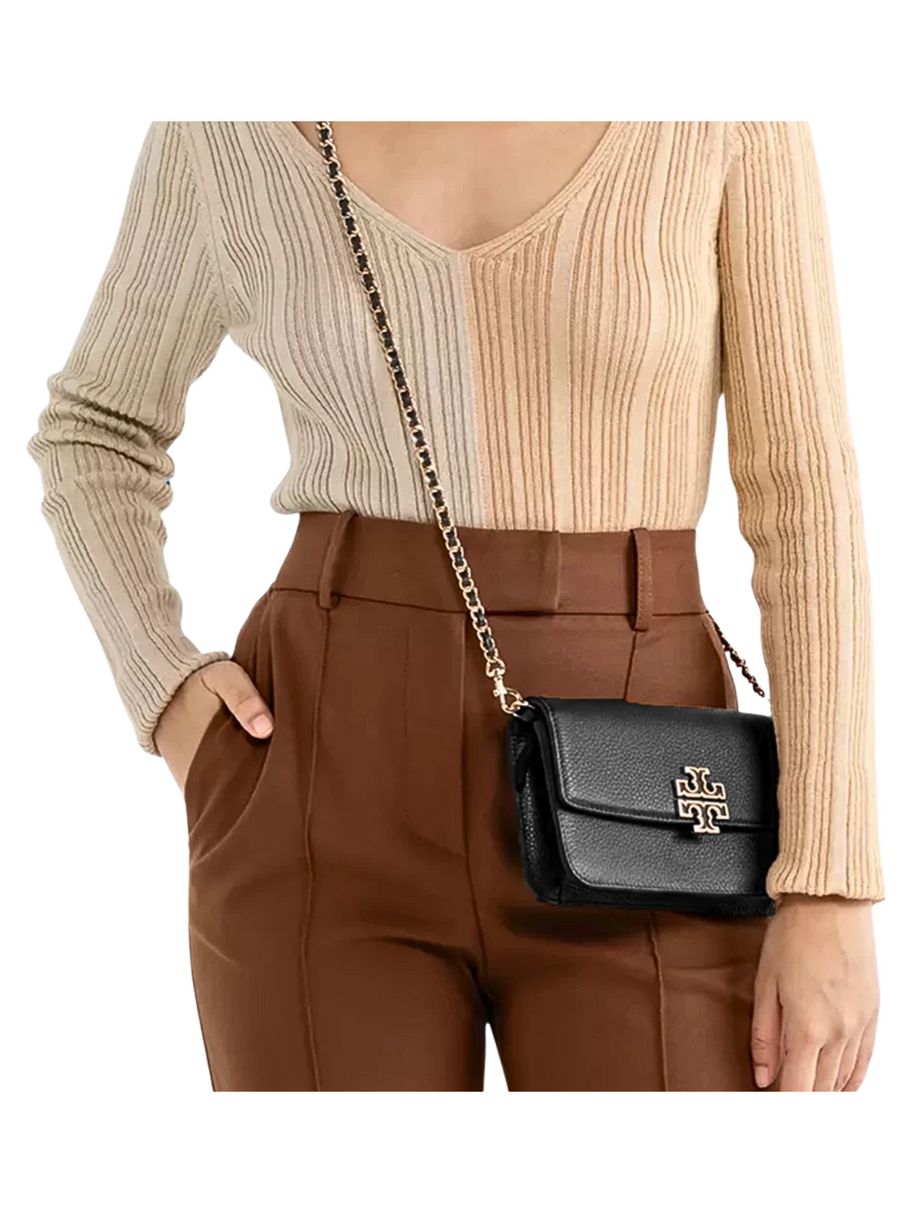 on-model-Tory-Burch-Britten-Chain-Wallet-W-Wristlet-Black