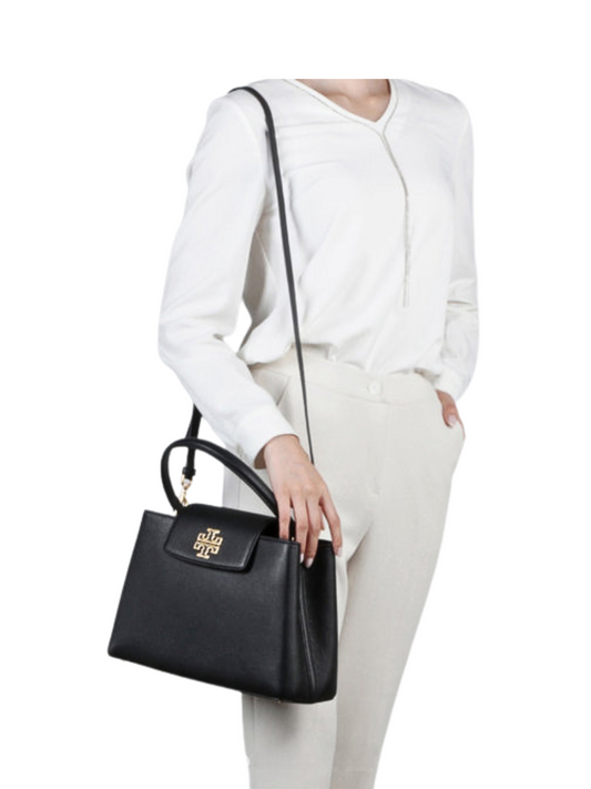 on-model-Tory-Burch-Britten-Small-Satchel-Black