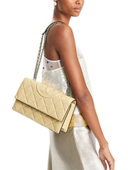 Tory Burch Fleming Shoulder Bag Vanilla Soft Serve