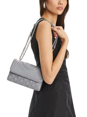 Tory Burch Fleming Soft Grain Small Convertible Shoulder Bag Slate
