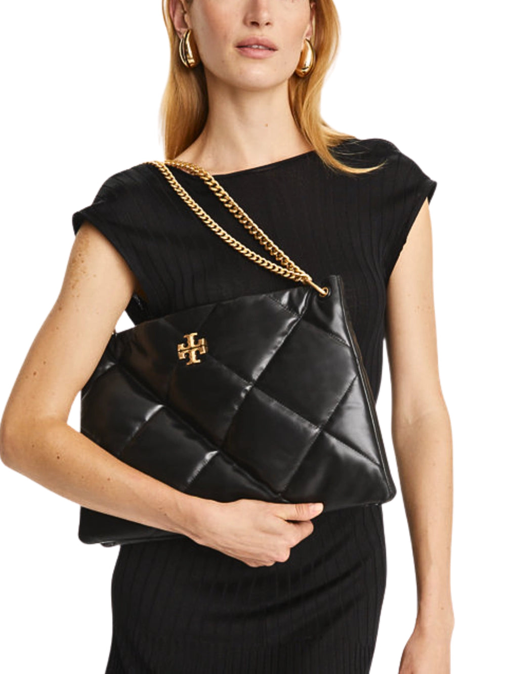 on-model-Tory-Burch-Kira-Diamond-Quilt-Hobo-Bag-Black