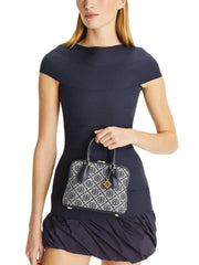 on-model-Tory-Burch-Mini-T-Monogram-Jacquard-Swing-Satchel-Tory-Navy