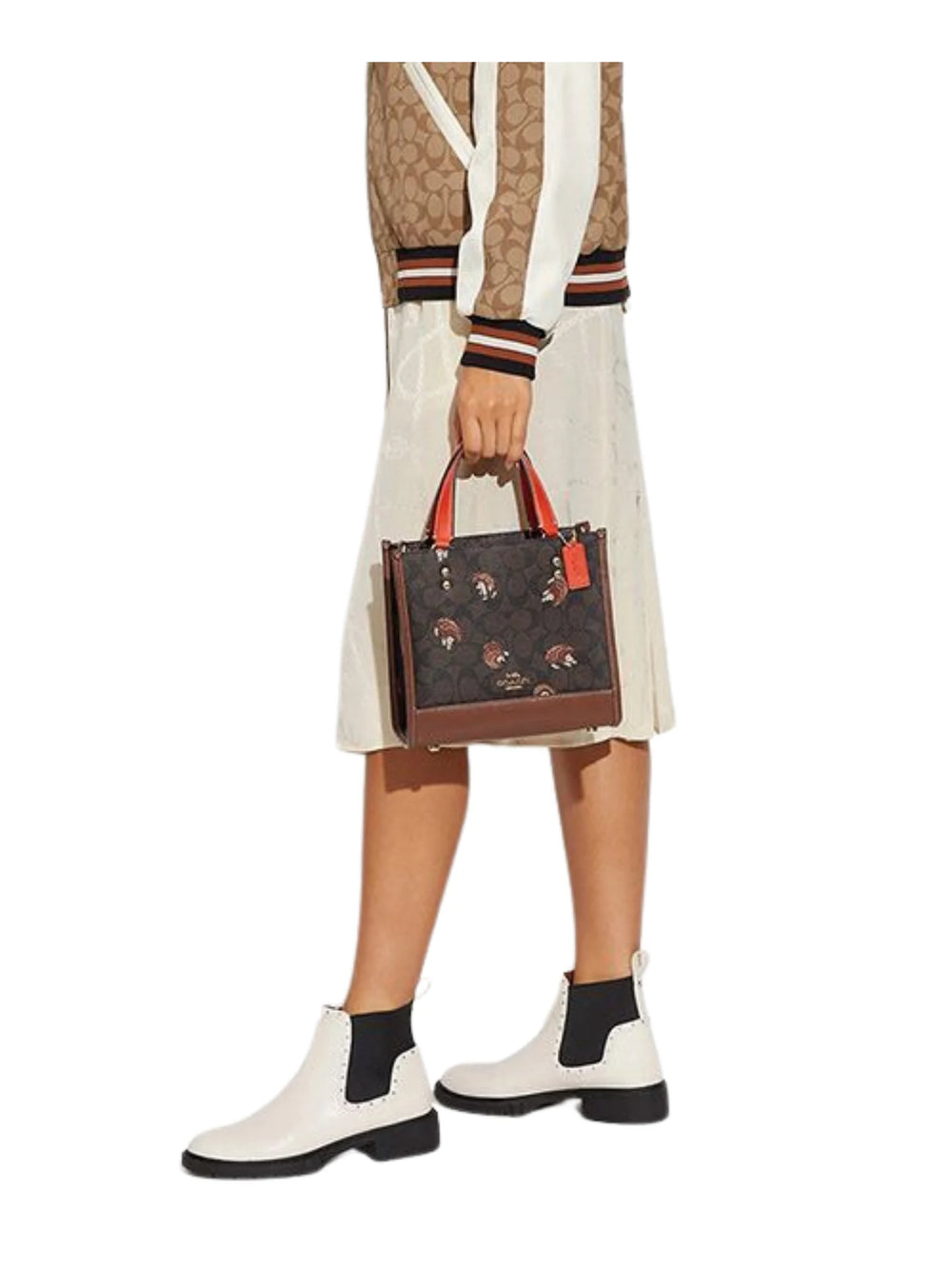 on-model1-Coach-Dempsey-Tote-22-In-Signature-Canvas-With-Hedgehog-Print-Brown-Black-MultiWEBP