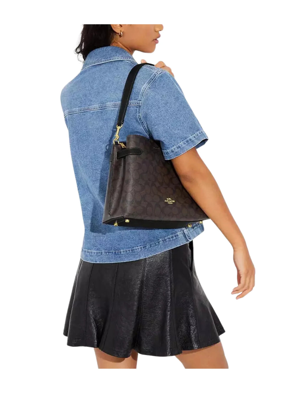 on-model1-Coach-Hanna-Shoulder-Bag-In-Signature-Canvas-Gold-BrownBlackWEBP