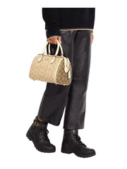 on-model1-Coach-Rowan-Satchel-In-Blocked-Signature-Canvas-Light-Khaki-MultiWEBP