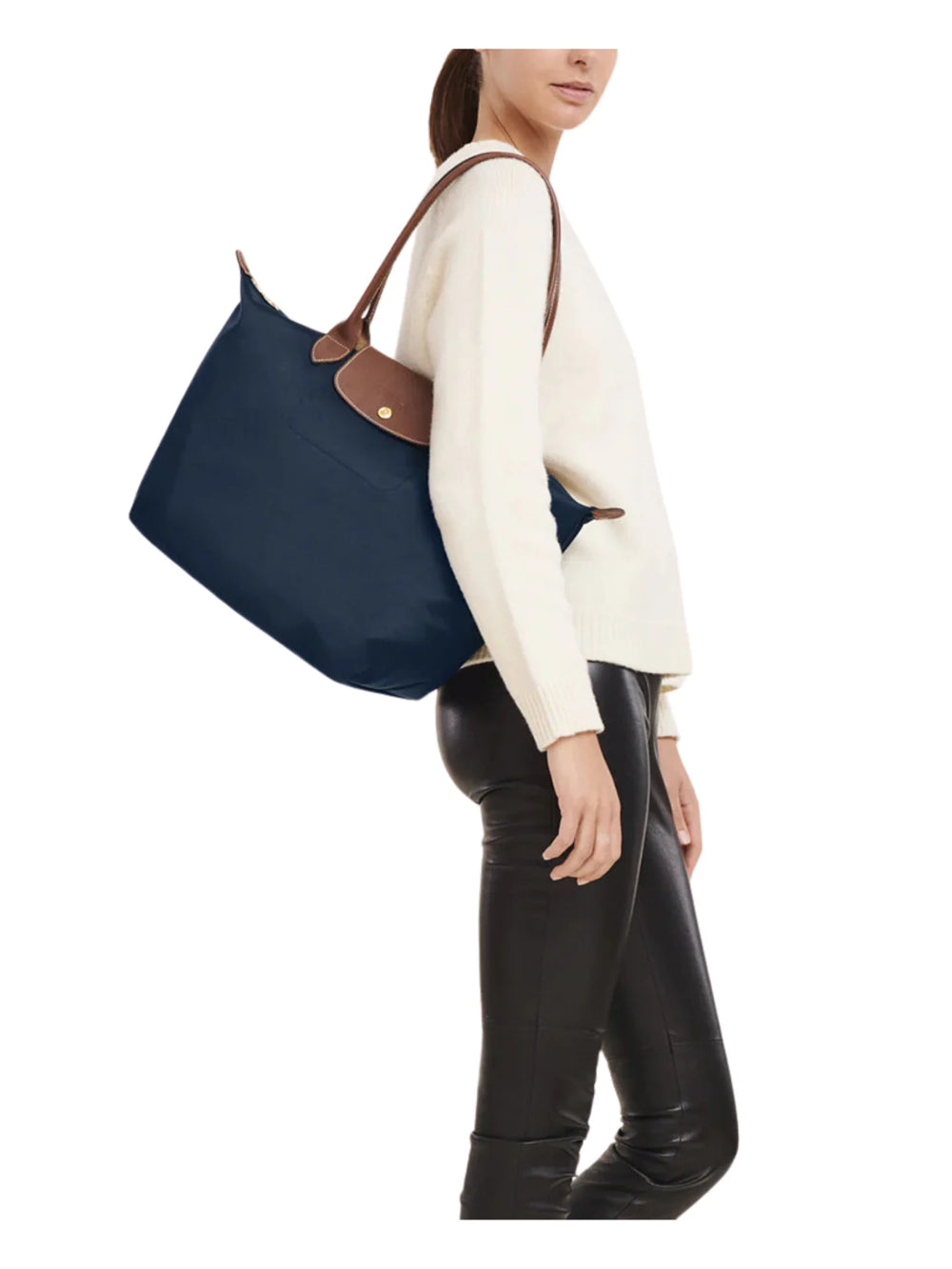 on_model_Longchamp_Le_Pliage_Original_Large_Shoulder_Bag_Navy
