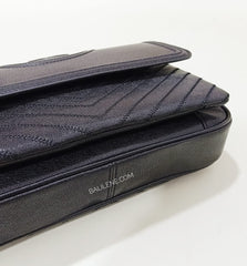 Tory Burch Fleming Distressed Flap Shoulder Black