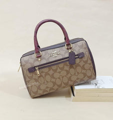 Coach F89005 Rowan Satchel Signature Khaki Multi