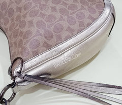 Coach 40616 Signature Metallic Exotics Sutton Tan Platinum