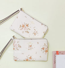 Coach 91781 Rose Bouqt Corner Zip Chalk Multi
