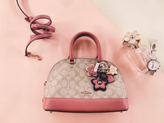 Coach F27583 Signature Mini Sierra Satchel Handbag Light Khaki Vintage