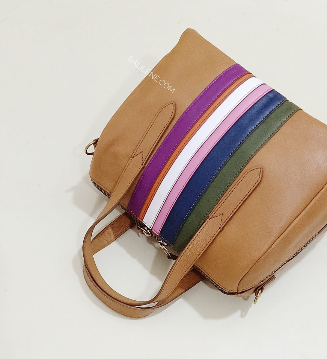 Fossil sydney satchel navy multi stripe hot sale