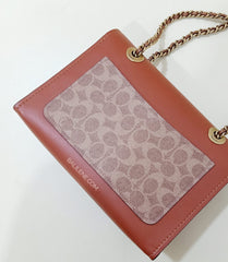 Coach 30585 Parker In Signature Canvas With Tea Rose Turnlock