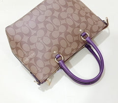 Coach F73220  Mini Emma Satchel Signature Canvas Khaki Tulip Multi