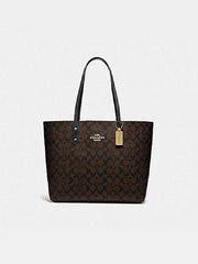 Coach F76636 Signature Town Tote Brown Black
