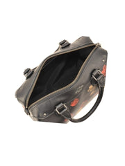 Coach F37060 Mini Bennett Satchel Coated Canvas Black Floral