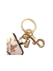 Coach 89985 Frame Bag Charm With Rose Bouqt Print Chalk Multi