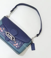 Coach 91024 Rose Bouqt Jade Shoulder Bag Midnight Multi