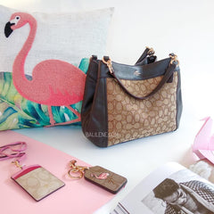 Coach F29548 Outline Small Lexy Shoulder Bag Khaki Brown