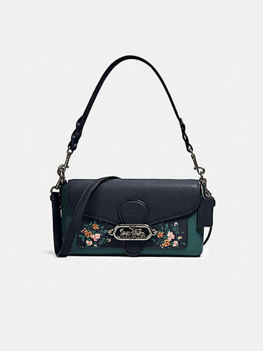 Coach 91024 Rose Bouqt Jade Shoulder Bag Midnight Multi