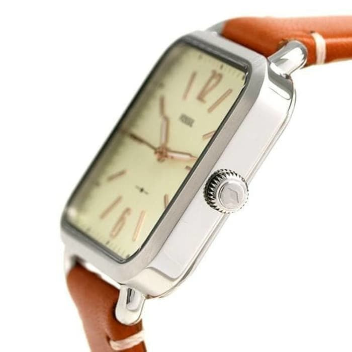 Fossil watch square outlet leather