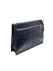 Coach F73151 Structured Pouch Croco Embosed Black