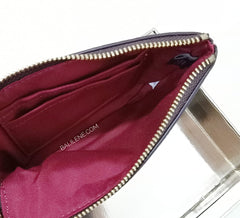 Coach F80233 Box Signature Corner Zip Brwon True Red