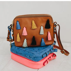 Fossil Zb7243998 Bags Crossbody Piper Tassel Toaster Brown W/multi