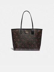 Coach F89155 Reversible City Tote Brown Purple Multi
