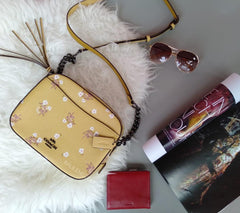 Coach F29347 Camera Bag With Floral Bow Print Sunflower