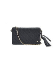 Tory Burch 46449 Fleming Flat Wallet Crossbody Cross Body Black
