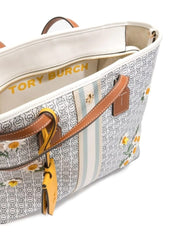 Tory Burch 64427 Gemini Small Tote New Ivory Applique