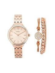 Fossil Suitor Rose Gold Bracelet Gift Set Watch