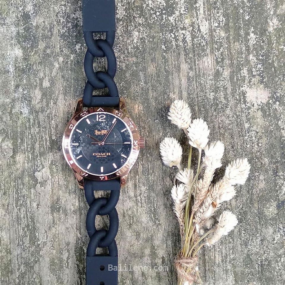 Coach maddy braided clearance rubber strap watch